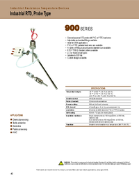 Thumbnail of document Data Sheet - 900 Series Industrial RTD, Probe Type